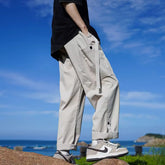 Hearujoy Wide Leg Cargo Pants Male Japanese Khaki Outdoor Loose Casual Trousers Big Size Harajuku Korean Streetwear Hip Hop