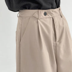 HEARUJOY - Summer Black Suit Shorts Men Fashion Social Mens Dress Shorts Korean Loose Straight Casual Shorts Mens Office Formal Shorts
