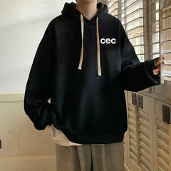 HEARUJOY - Men's Oversized Hoodie Off White 5XL Letter Print Hoodies with Hat Over size for Men Man Hoody Casual Wear Male Sweatshirt