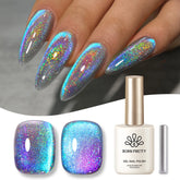YICKYUE - 15ml Lasers Glitter Cat Magnetic Gel Nail Polish Rainbow Glass Bead Shining Glitter Soak Off UV LED Varnish