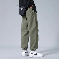 Hearujoy 2024 New Men's Harlan Pants Straight Loose Neutral Sweatpants Casual Breathable Cargo Paratrooper Pant Street Outdoor Trousers