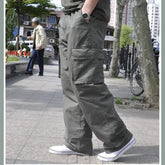 HEARUJOY - Loose Work Pants Casual Sports Trousers Cotton Multi-pocket Thin Men