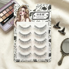 YICKYUE - 5pairs Korean Style False Eyelashes Lightweight C Curl Natural Fiber Fake Eyelashes Manga Idols Girls Group Eyelash Extensions