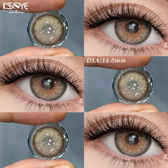 YICKYUE - 1 Pairs Myopia Contact Lenses High Quality Brown Cosmetics for Party Colorful Contacts Lens Yearly Use Natural Soft Pupil
