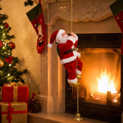 YICKYUE - Santa Climbing Rope Electric Climbing Santa Claus on Beads Chain Creative Plush Santa Claus Figure Operated Christams Deocration
