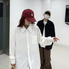HEARUJOY - Autumn Long Sleeved Shirt Men Oversized Society Mens Dress Shirt Korean Loose White Casual Shirt Mens Office Formal Shirts