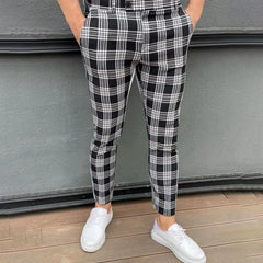 HEARUJOY - Breathable Drawstring With Pockets Surfing Beach Sweat Pants Mens Fashion Casual Plaid Zipper Trousers Trousers 반바지 남자