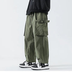 Hearujoy 2024 New Wide Leg Pocket Cargo Men Pants Climbing Trousers Neutral Loose Casual Hip Hop Streetwear Oversize Outdoor Pants