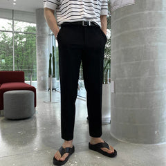 Hearujoy Simple Men's Suit Trosuers Slim Pencil Pants Slim Straight Male Casual Loose Bottoms Korean Style Summer Trend 9C6472