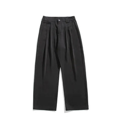 HEARUJOY - Grey Suit Pants Men Fashion Society Mens Black Dress Pants Korean Loose Casual Wide Leg Pants Mens Office Formal Trousers M-3XL