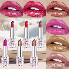 YICKYUE - Waterproof Shimmer Lipstick: Pearlescent Fine Glitter Long Lasting Lip Gloss New Arrival for Smooth Shiny Lip Makeup