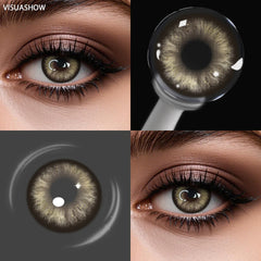 YICKYUE - Bright Blue Soft Myopia Prescription Colored Contact Lenses 6 Months Disposable Daily Outfit Cosmetic Eyes Contacts