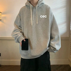 HEARUJOY - Men's Oversized Hoodie Off White 5XL Letter Print Hoodies with Hat Over size for Men Man Hoody Casual Wear Male Sweatshirt