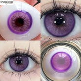 YICKYUE - 1 Pair Purple Beauty Colored contact lenses For Eyes Halloween Makeup Lens Pupils Fashion Big Eye Lenses Myopia Lenses