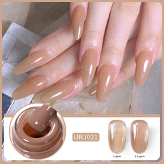 YICKYUE - 15ml Tender Nude Transparent Gel Nail Polish Nude Pink Color UV Soak Off Gel Varnish Semi Permanent Need UV Light