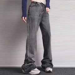 Hearujoy Harajuku Washed Vintage Straight Wide Leg Denim Pants Men and Women High Street Baggy Casual Flare Jeans Pants Y2K Oversized