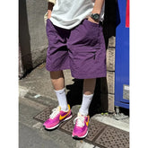 HEARUJOY - Loose Fit Korean Retro Drawstring Cargo Shorts Men's Casual Summer New Style Waterproof Versatile Five-Pocket Shorts