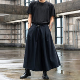 Hearujoy Japan Streetwear Fashion Loose Casual Wide Leg Pant Men Punk Hip Hop Gothic Skirt Pants Black Harem Trousers Genderless Clothes