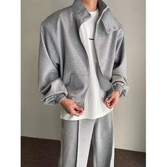 HEARUJOY - Autumn Sports Set Men Sports Cardigan Jacket and Jogging Wide Leg Pants Fashion Loose Fishing 2-piece Sets Unisex Tracksuits