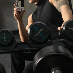 Hearujoy Bodybuilding Gym Sleeveless Vests Workout Sexy Men Tight Singlet Fitness Muscle Sports Sweatshirt Mock Neck Tank Top Mens