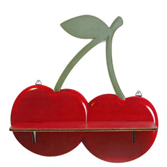 YICKYUE - Cherry Shaped Pine Wood Wall Shelf, Creative Floating Plant Organizer for Kids Room Living Room Home Aesthetic Decor