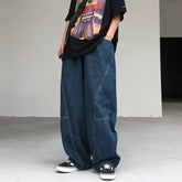 Hearujoy New Streetwear Patchwork Jeans Cargo Pants Loose Plus Size Wide Leg Pants Harajuku Casual Denim Pants Men Clothing Y2K