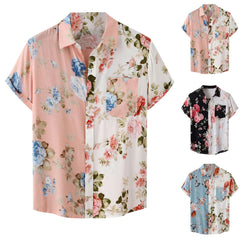 HEARUJOY - Men'S Hawaii Shirt Short Sleeve Casual Button Down Tropical Beach Shirt Fashionable Men'S Short-Sleeved Shirt
