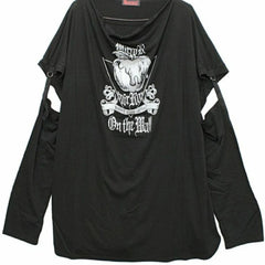 Hearujoy 2024 Fashion Vintage Graphic Tshirts Contrast Aesthetic Y2k Tops Men's Detachable Long Sleeve Harajuku Streetwear Tee Shirts
