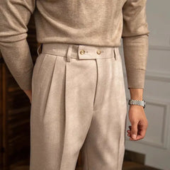 HEARUJOY - Mens Suit Pants Office Slacks Business British Trousers Formal Wear High-End Tailored Fit High Waist Straight Suit Pants Autumn