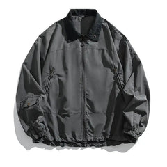 HEARUJOY - Japanese Retro Spring/Fall Outdoor Workwear Jacket Men's Quick-Dry Lapel Utility Coat Oversized Pilot Jacket with Multi-Pockets