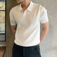 HEARUJOY - Black Casual Short Sleeves Versatile Knitted Tops Home Commuting Use Slight Stretch Fit Comfortable Elasticity