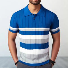 HEARUJOY - Summer Men's Knitted Polo Shirt Ice Refreshing Silk Fabric Short Sleeve Lapel Top Fashion Luxury Business Casual Knit Tshirts