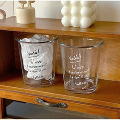 YICKYUE - 320ML Transparent Glass Korean Ins Style American Iced Latte Coffee Milk Juice Beverage Black Tea Cup Cocktail Glassware Gift