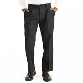 HEARUJOY - Spring Autumn Fashion Vintage Men Casual Business Suit Pants Loose Straight Trousers Solid Color Outdoor Pant Oversized Clothing