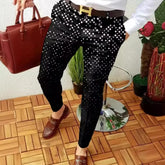 HEARUJOY - Men Suit Pant Long Pants Print Mid Waist Simple Slim Fit Zipper Splice Casual Regular Straight Trousers Autumn Winter 2025 New