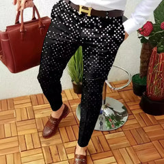 HEARUJOY - Men Suit Pant Long Pants Print Mid Waist Simple Slim Fit Zipper Splice Casual Regular Straight Trousers Autumn Winter 2025 New