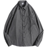 HEARUJOY - All Season Casual Shirt Streetwear Shirt Fashion Shirt Striped Shirt Solid Color Pattern Non-elastic Shirt Polyester Fabric
