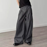 HEARUJOY - Mens Trousers Pleated Plain Casual Suit Pants Streetwear Fashion Daily Loose Versatile Wide-Leg Pants Men'S Clothing 2025 New