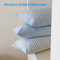 YICKYUE - Japanese Blue Striped 100% Cotton Duvet Cover Set Queen King Bedding Set Soft Skin-friendly Comforter Cover Pillowcases Bedsheet