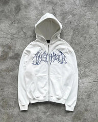 Hearujoy Gothic hip-hop letter print design oversized hoodie women's y2k vintage high street popular lazy style zipper baggy sweatshirts