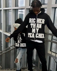Hearujoy Y2k Retro Trendy Letter Embroidery Loose Hoodies High Street Couple Oversized Zip Up Hoodie Patchwork Sweatshirt Men Clothing