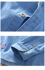 HEARUJOY - Light Color Long-sleeved Shirt Men Denim Cardigan Spring and Autumn New Casual Loose Thin Jacket Trendy