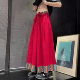 HEARUJOY - Mens Skirt Pants Ethnic Style Y2k Casual Pants Spring Fashion Youth All-Match Hakama Wide-Leg Pants Men'S Clothing 2025 New