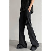 Hearujoy Brown Black Suit Pants Men Fashion Social Mens Dress Pants Korean Loose Straight Casual Flared Pants Mens Office Formal Trousers