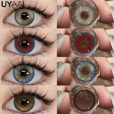 YICKYUE - Colored Contact Beauty Blue Contacts Big Eyes Black Lens Makeup Green Lens Natural Brown Eye Lenses Cosmetics Red lens