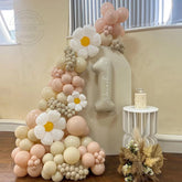 YICKYUE - 166pcs Birthday Decora Girl 1 Year Balloon Daisy Kit cream color Number 1-9 Foil Balon Baby Shower Party Decoration