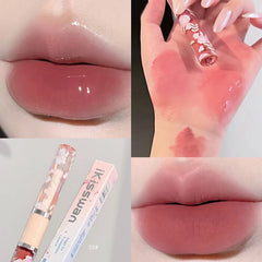 YICKYUE - Double Headed Lip Gloss Nude Mousse Lip Mud Velvet Matte Lipstick Non-stick Mirror Lip Tint Makeup Water Gloss Raincoat Lips Oil