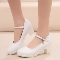 Hearujoy Platform Shoes Women Pumps 2021 Black White Dress Shoes Medium Heels Mary Jane Shoes Ladies Wedding Bride Chunky Heels sapatos