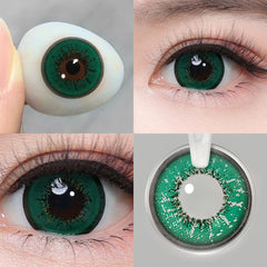 YICKYUE - Flame Colored Halloween Contact Lenses Eye Green Contacts Contact Lenses For Eyes Beauty Pupils 1 Pair 6 Months
