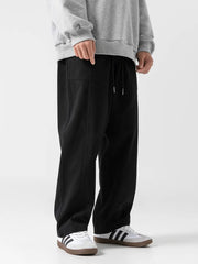 HEARUJOY - Casual Cotton Work Pants Men's Loose Straight Leg American High Street Retro Pure Cotton Long Trousers Autumn Winter Trendy